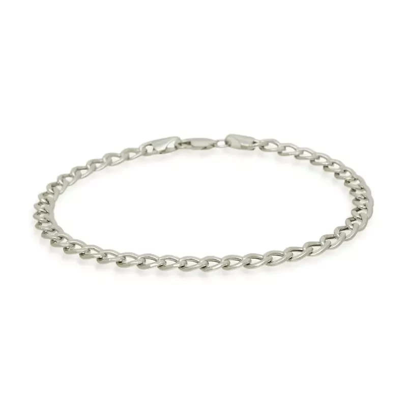 Sophia White Gold Curblink Chain Bracelet