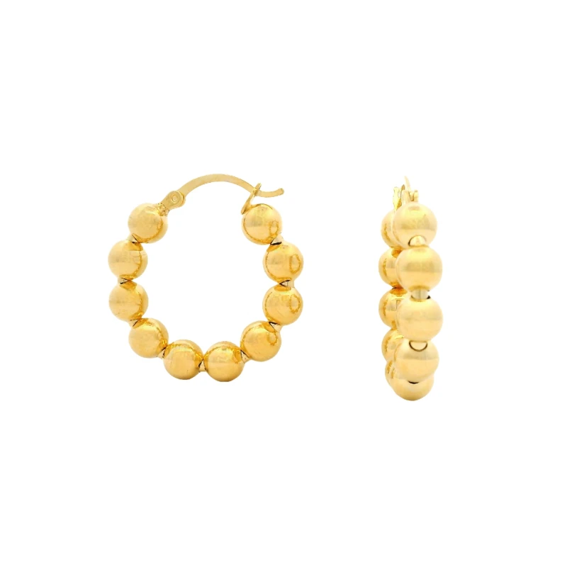 Sophia Yellow Beaded Hoop Earrings